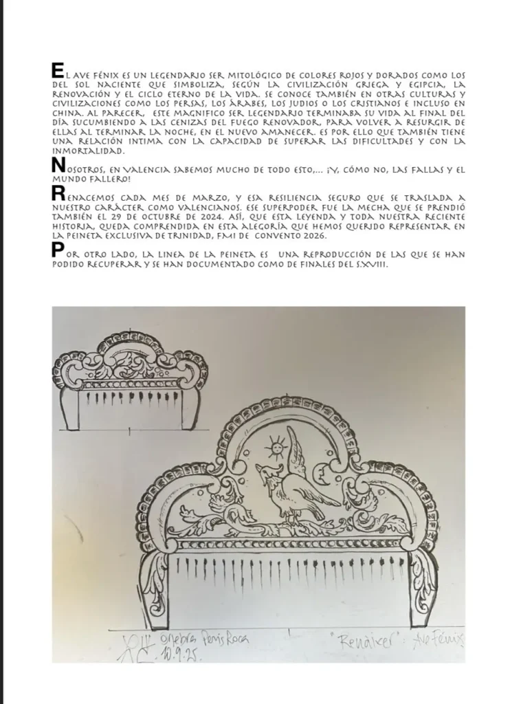 Planos del diseño de peinetal de Fénix Planos del diseño de peinetal de Fénix
